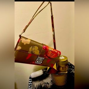 Original Valentino Garavani Clutch Night Bag tan whit Butterfly’s Pink, orange